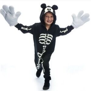 Mickey Mouse Skeleton glow in the dark boy costume